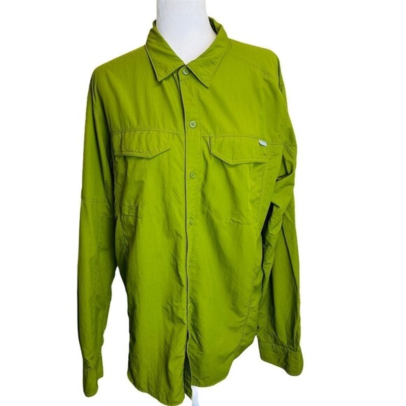 Columbia Omni-Shade Green Vented Gorp core Fishing Shirt Sun Protection L - Picture 1 of 11